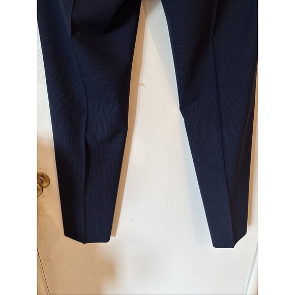 Theory Mayer Blue Wool Pattern Plaid Stretch Suit Pants | 33W - Picture 8 of 16